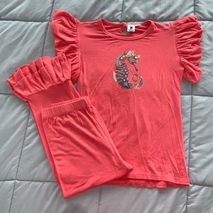 Girls matching seahorse set
